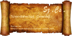 Szerdahelyi Csanád névjegykártya